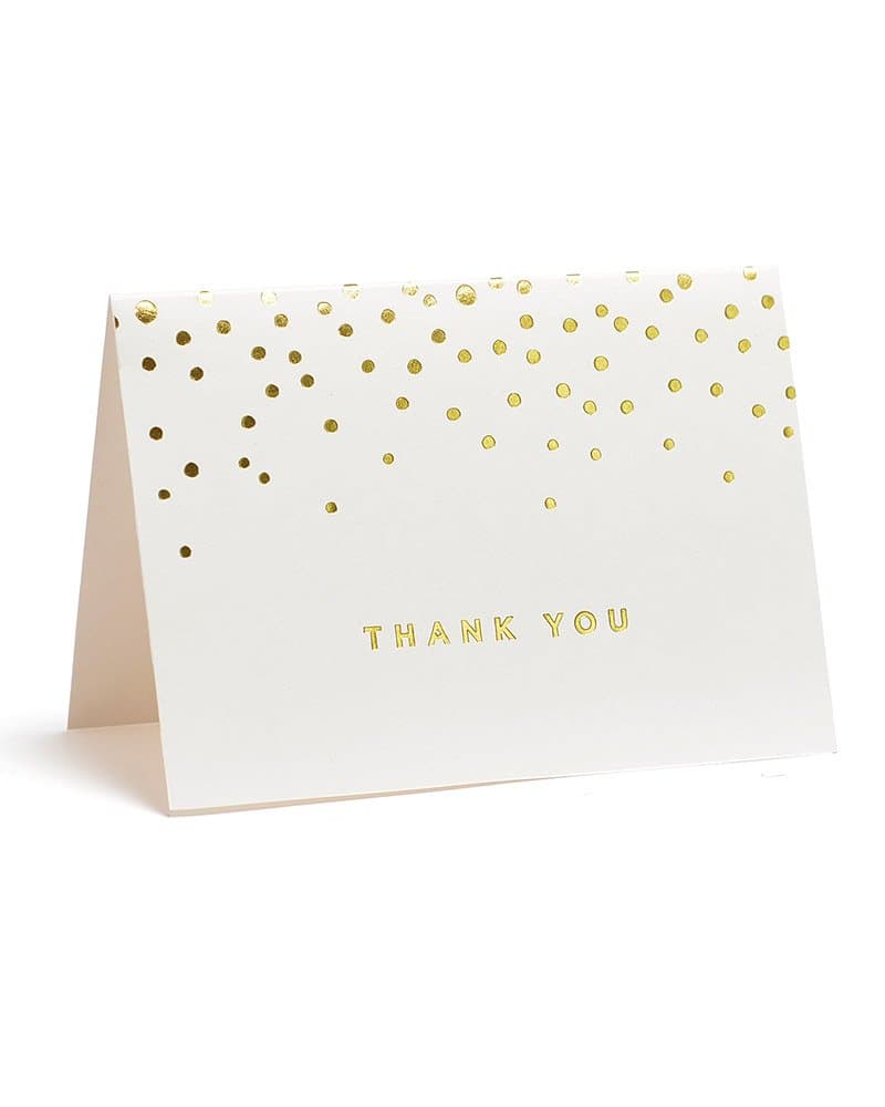 Gartner Studios Gold Foil Dots Thank You Cards, Ivory and Gold Foil Blank Thank You Notes, 3.5” x 5”, Set of 50 Blank Notecards with Envelopes (13745) Ivory 3.5 inches x 5 inches