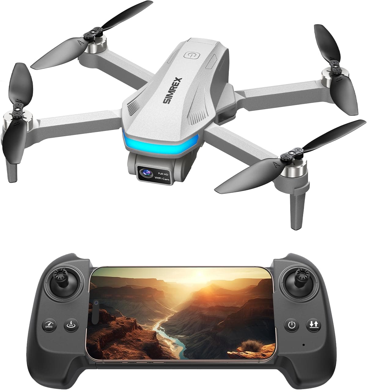 SIMREX GPS Drone with Camera for Adults 5K, Brushless Motor Drones for Beginners ,5G WiFi FPV Foldable, Auto Return , Optical Flow & Altitude Hold,Gesture Control,Follow Me, Waypoint Flight, Toys Gifts for Teen Boys (Gray)