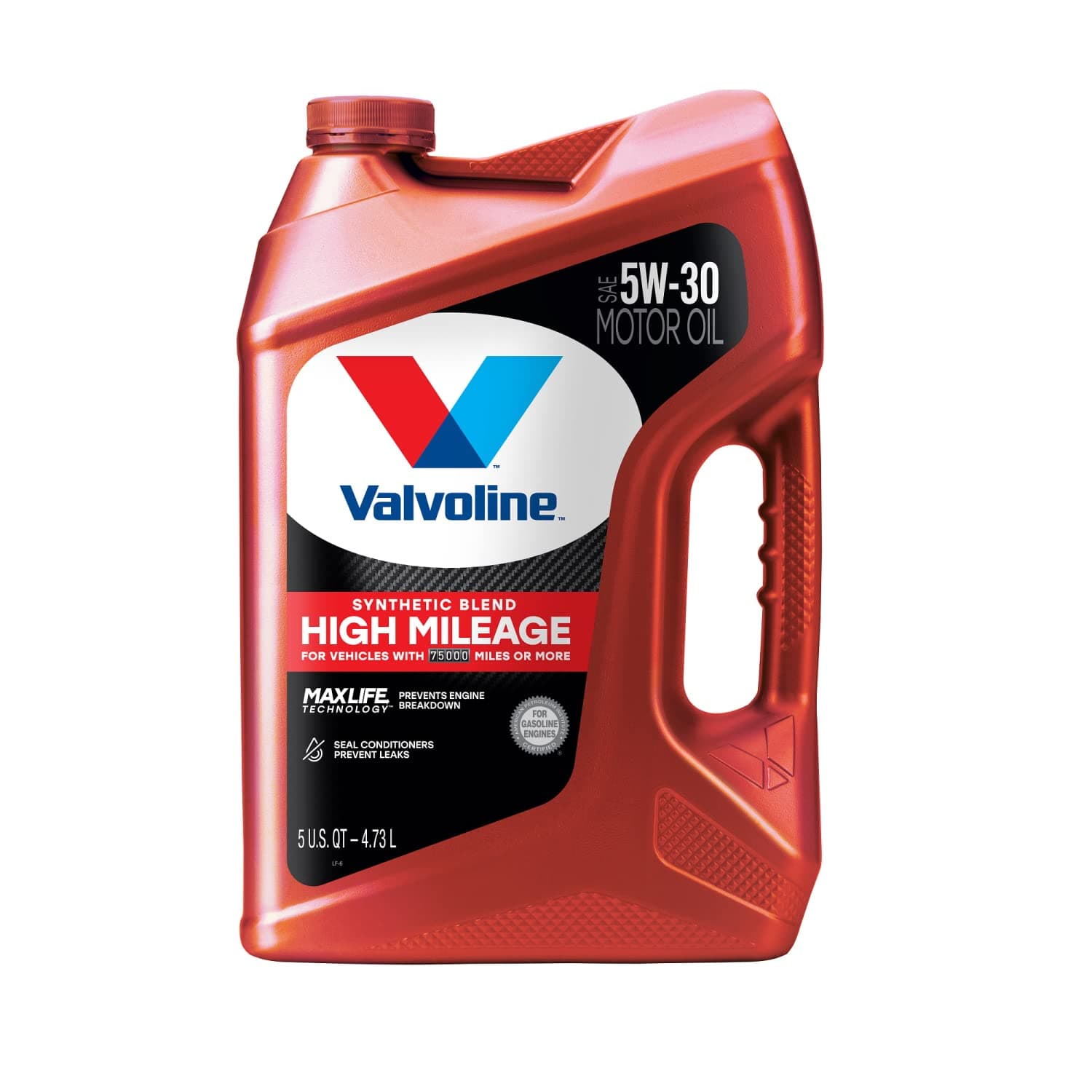 Valvoline High Mileage with MaxLife Technology SAE 5W-30 Synthetic Blend Motor Oil 5 QT High Mileage 5 QT 5W-30