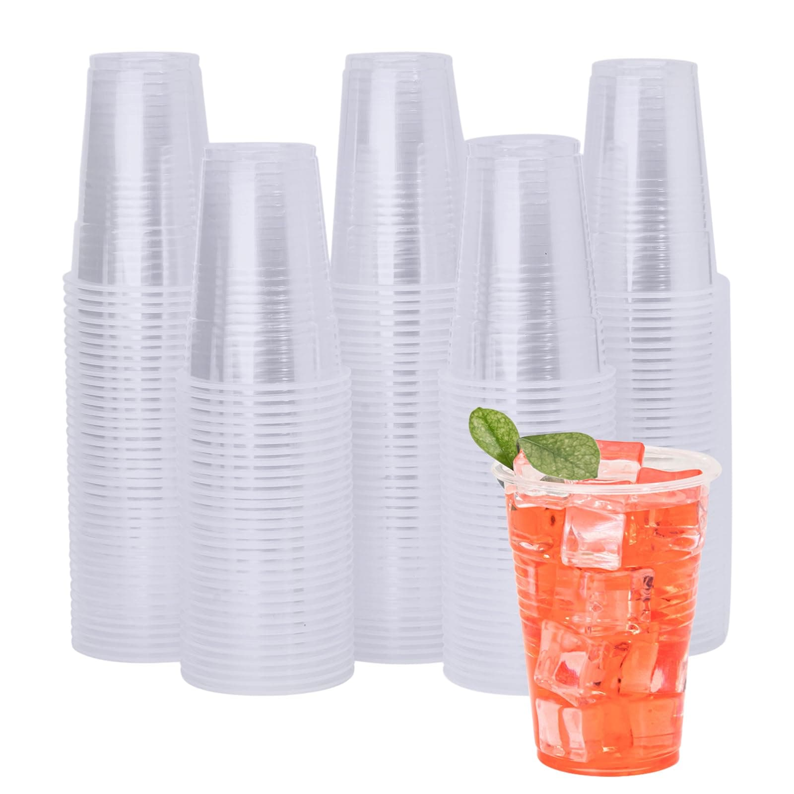 YEEHAW 9 oz Plastic Cups, 500 Pack - Clear Disposable Drinking Water Cups for Cold Beverages, Ideal for Party 9 oz 500.0