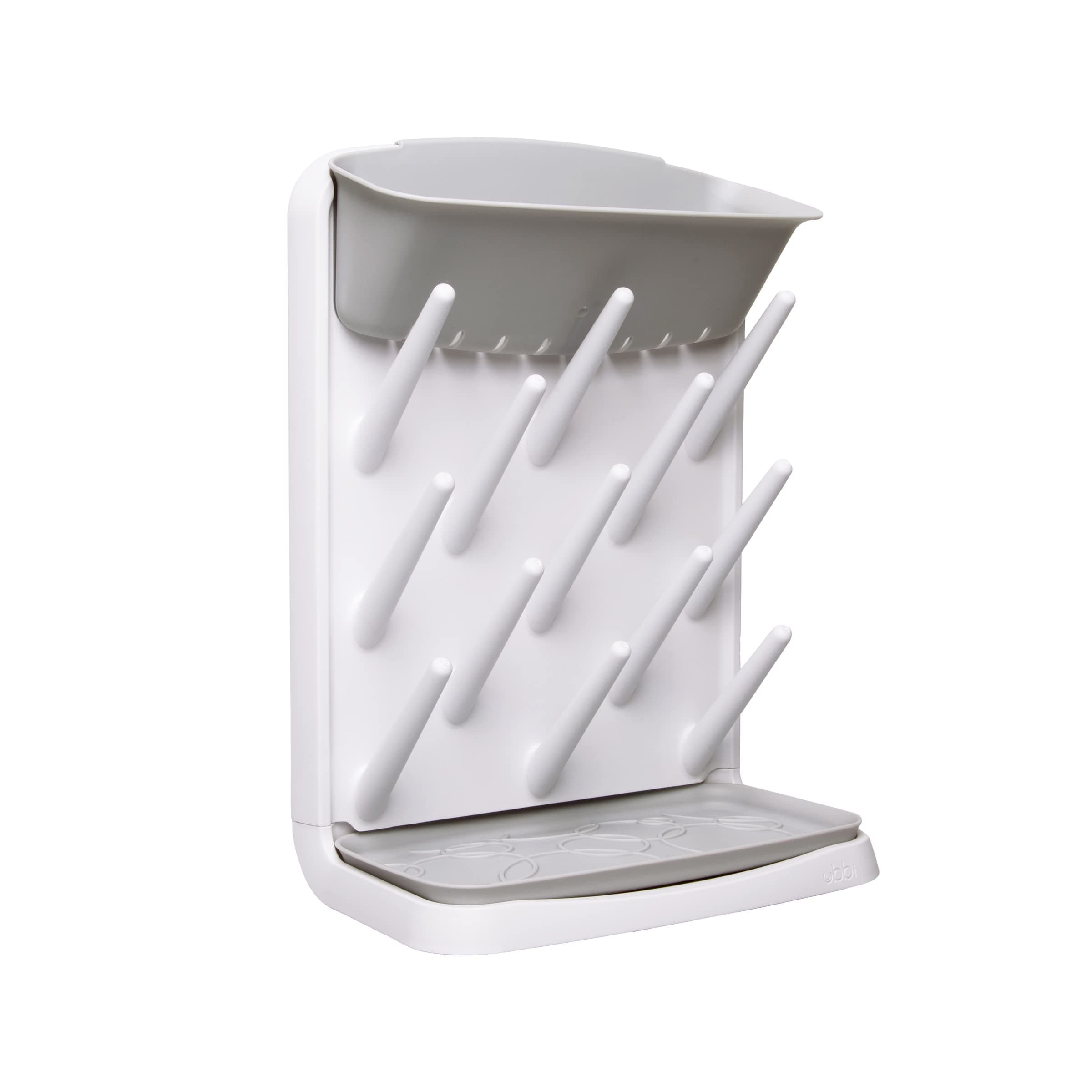 Ubbi Vertical Baby Bottle Drying Rack, Space Saving Countertop Drying Rack Baby Accessory, Gray Gray Bottle Drying Rack