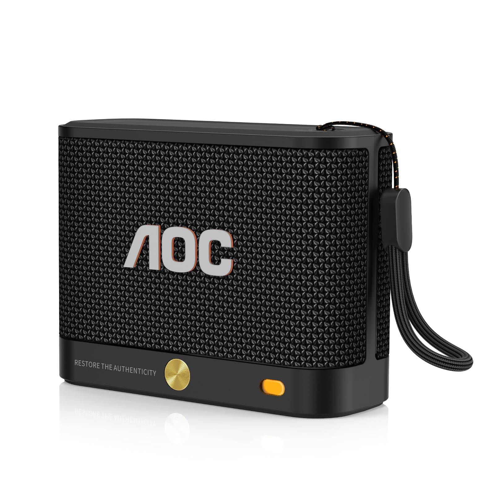 AOC Portable Bluetooth Speaker, Shower Speaker, BT 5.4 with Wireless Stereo Pairing, BassUp, IP67 Waterproof, Dustproof, 30-Hour Playtime, Compact Small for Home, Outdoors, Travel, Black