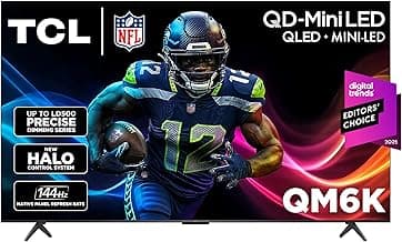 TCL 65-Inch Class QM6K Series QD-Mini LED 4K UHD Google Smart TV Best Value Mini-LED TV - QLED, 144hz, 288hz Gaming Rate, High Contrast Screen, Onkyo Audio, Dolby Atmos (65QM6K, 2025 Model)