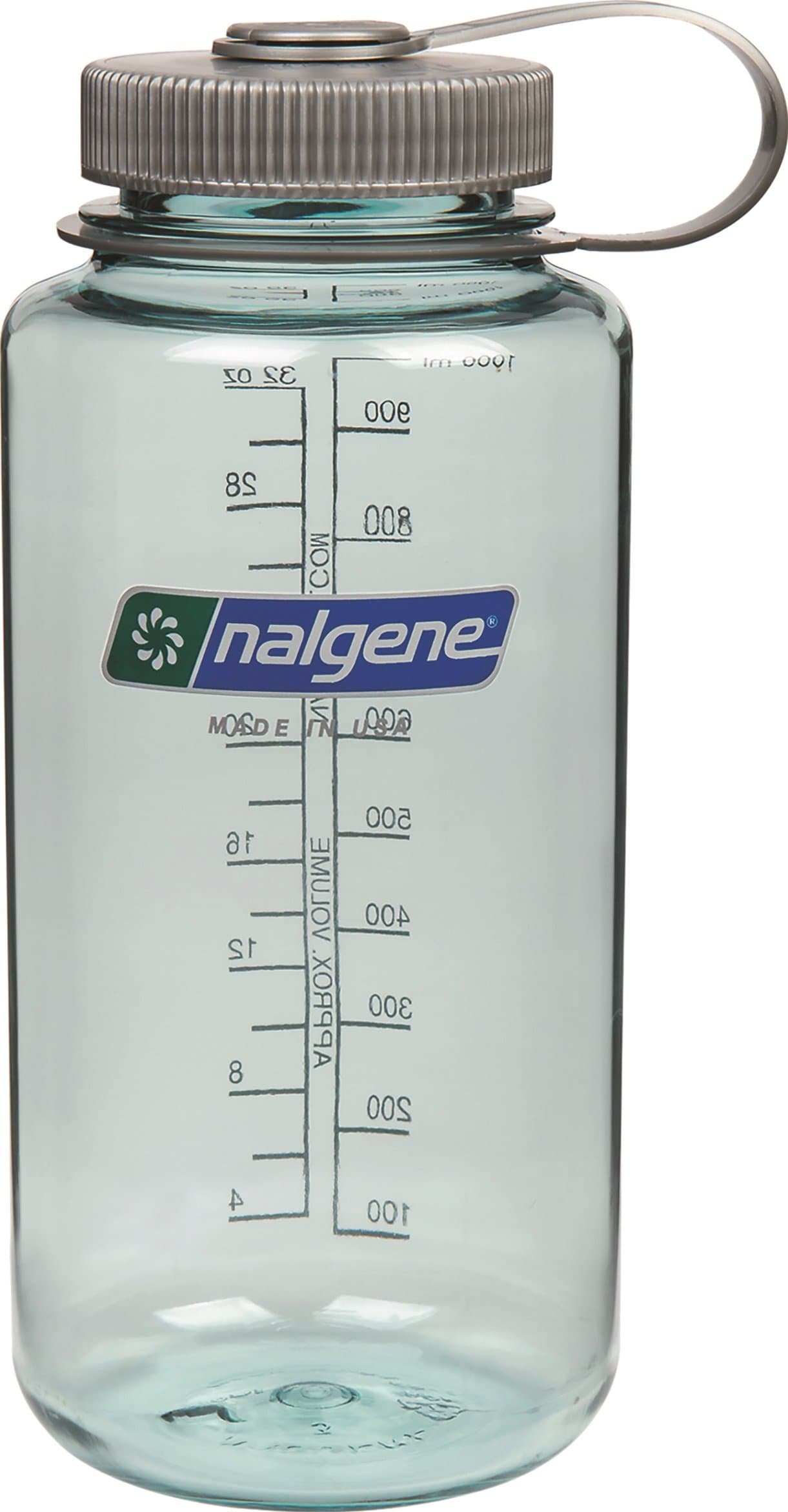 Nalgene Sustain Tritan BPA-Free Water Bottle Made with Material Derived from 50% Plastic Waste, 32 OZ, Wide Mouth Seafoam Bottle