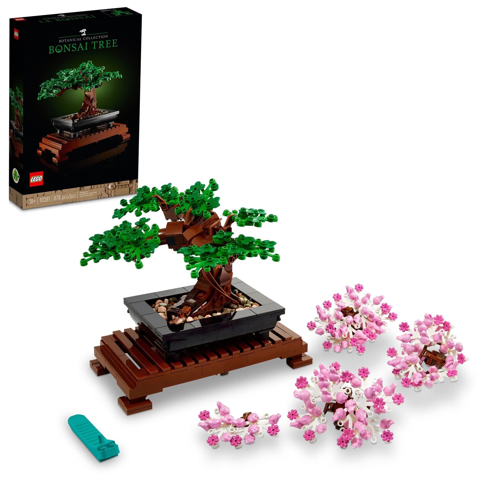 LEGO Botanicals Bonsai Tree Building Set - Artificial Bonsai Tree Plants for Home Decor, Adults Ages 18+ - Faux, Fake Plants for Table, Desk, Office - Birthday Gift for Men & Women - 10281