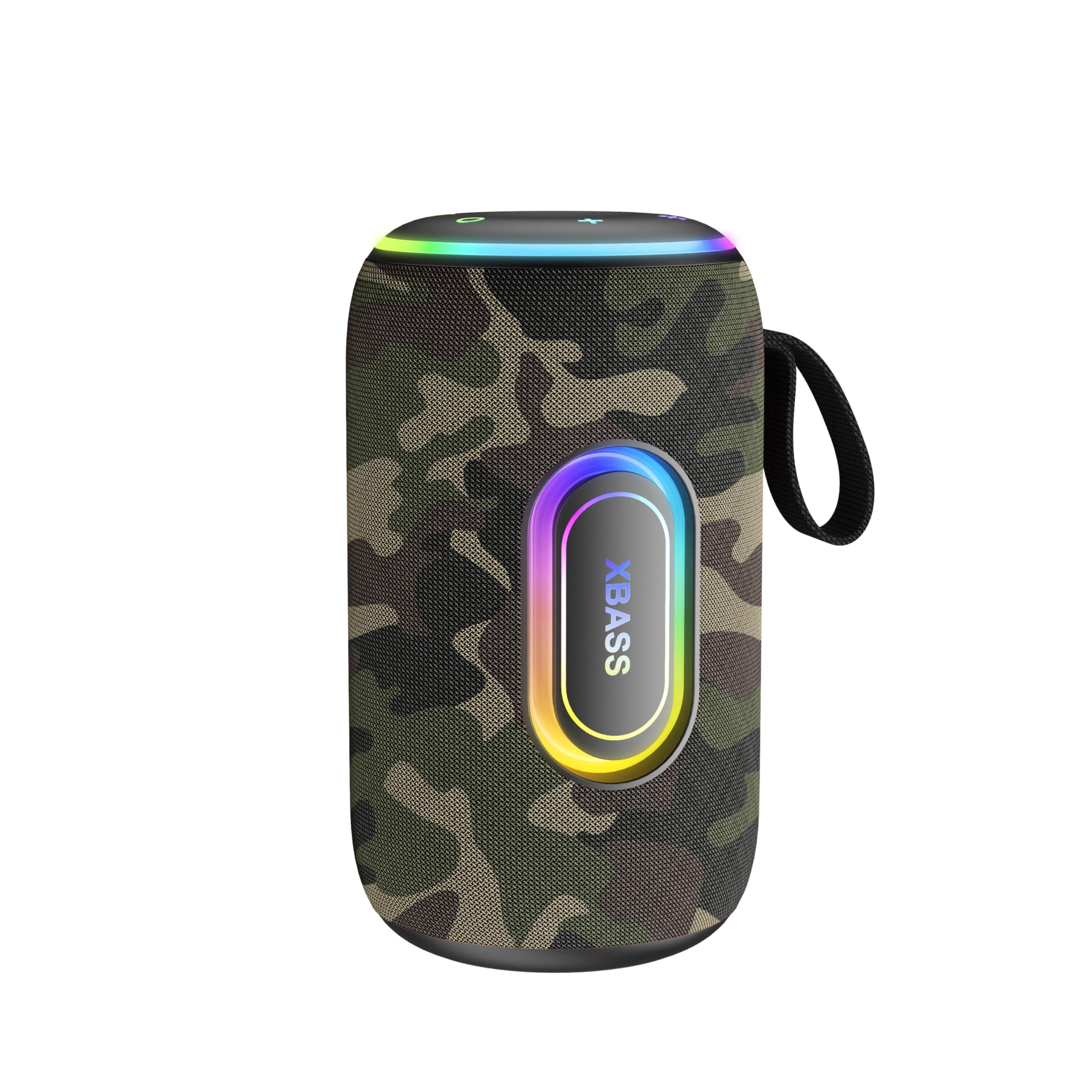 Portable Bluetooth Speaker, Bluetooth 5.4 Speaker, 30W Dual Speaker, 2.0 Channel, Deep Bass, 30H Playtime, Colorful RGB Lights, IPX7 Waterproof, TWS pairing for Outdoor/Home, Gift Ideas (army green)