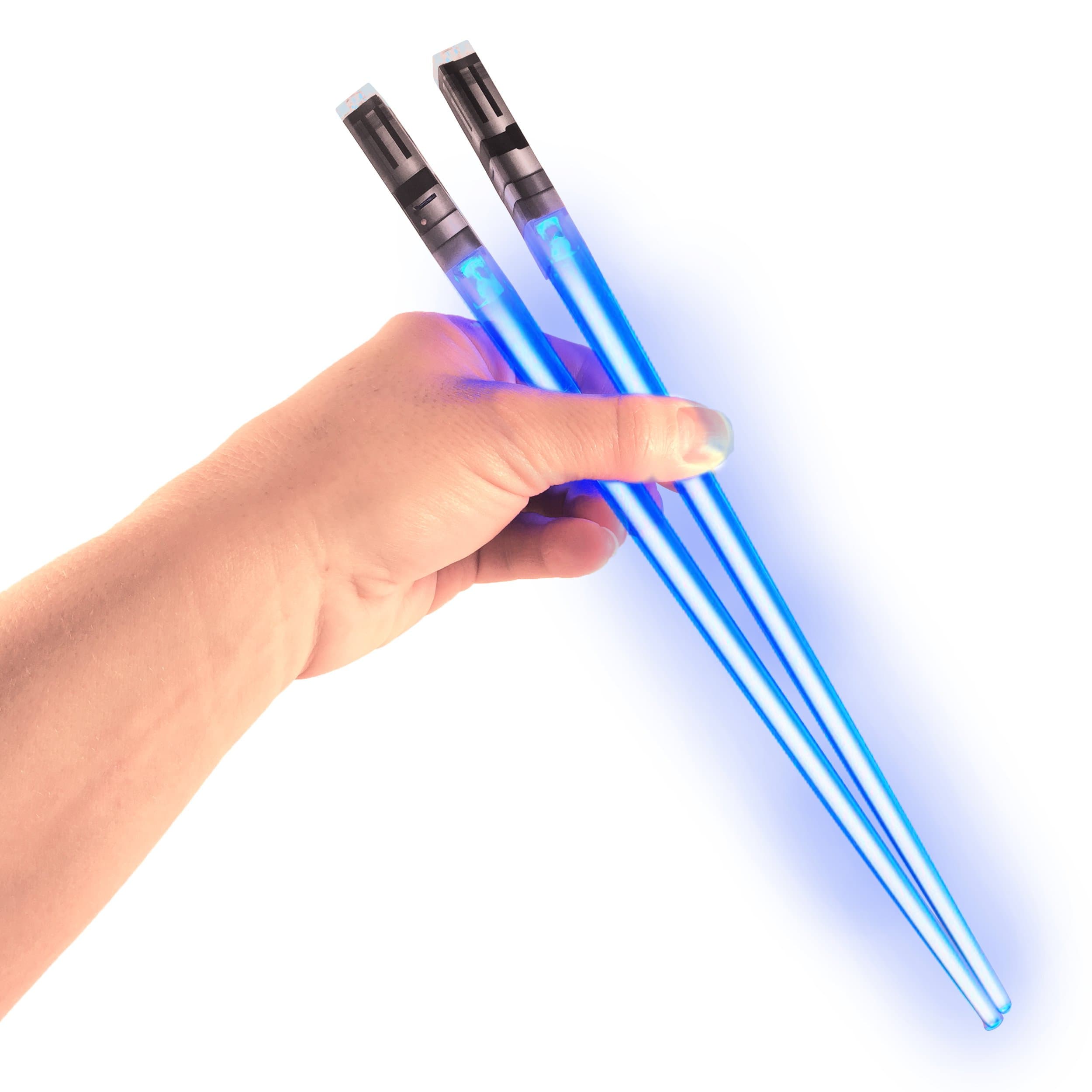 Lightsaber Chopsticks Light Up - LED Glowing Light Saber Star Wars Chop Sticks - Reusable Sushi Lightup Sabers Chopstick Set Of 1 Blue Pair 1 pairs Blue